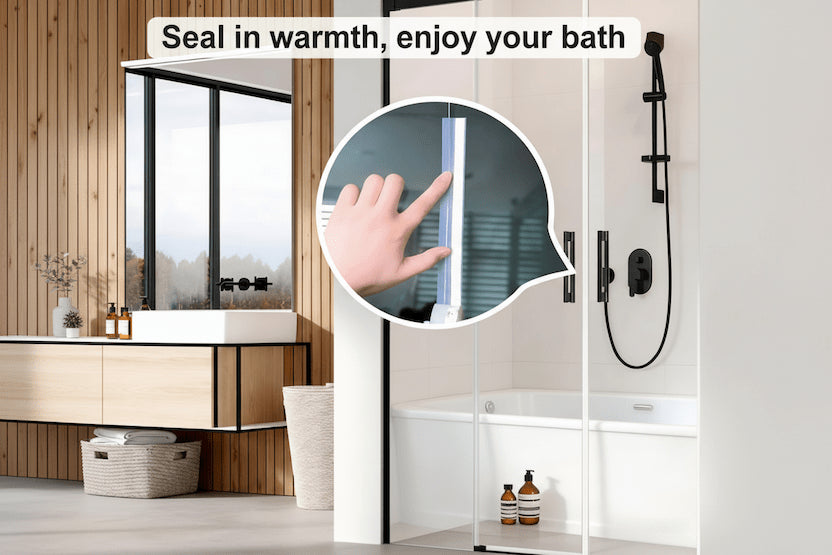 16.4Ft Door Weather Stripping, 1.38in Width Adhesive Door Draft Stopper, Insulation Seal Strip for Doors, Windows and Shower Doors